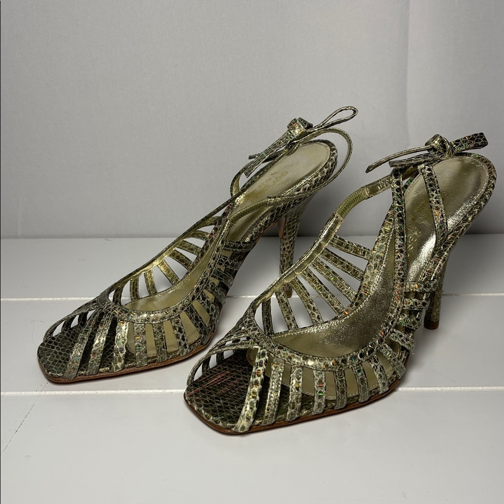 Sergio Rossi Peep toe sling back sandal size 36.5